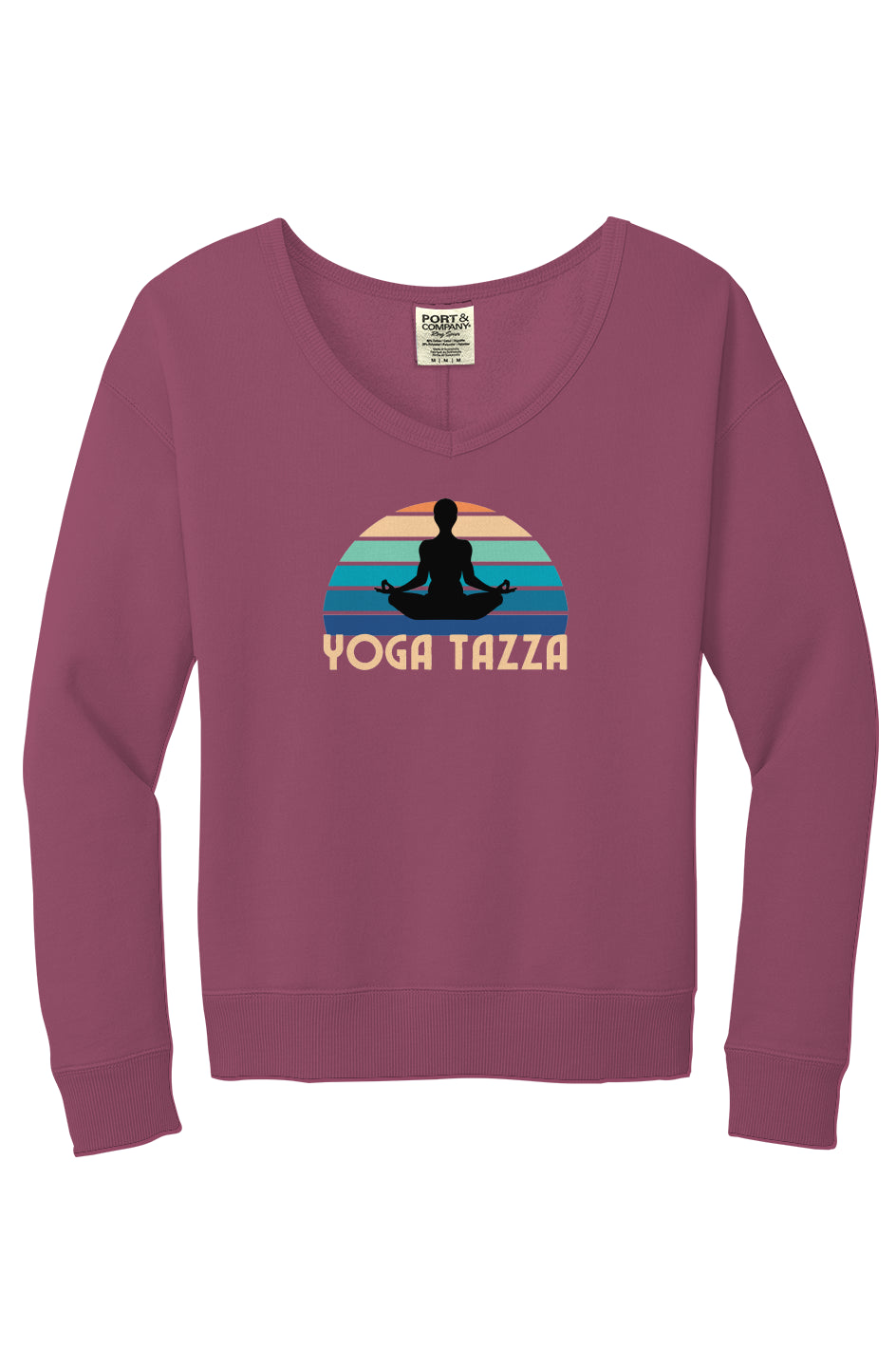 Yoga Tazza Beach Wash V Neck Sweatshirt